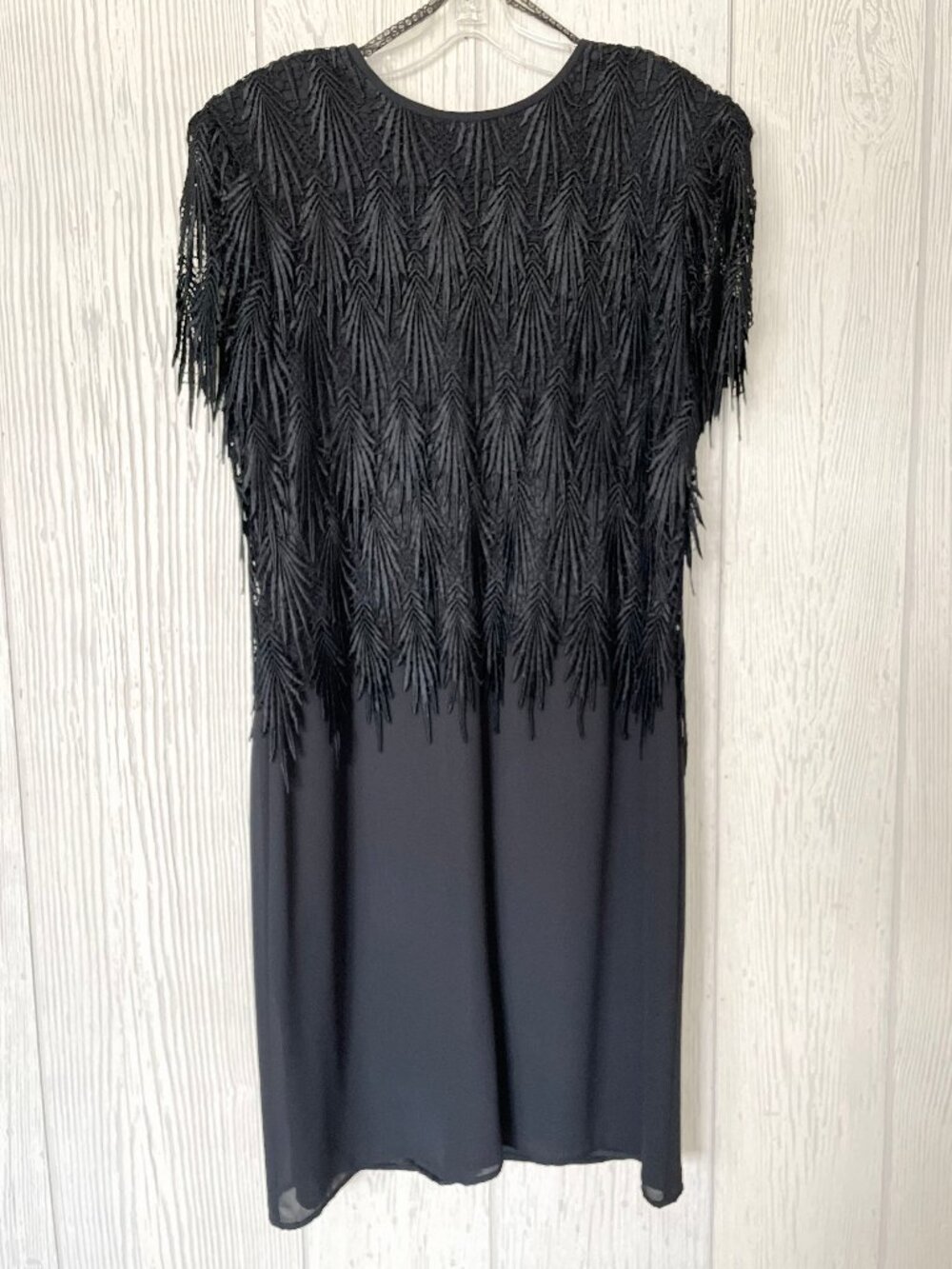 After Dark Palm Like Gatsy Evening Midi Dress 14 Ladies Whimsy Layered Chiffon